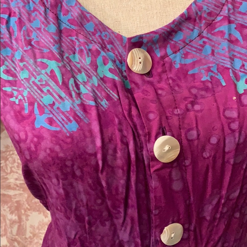 Global Village batik dress S purple blue NWT - Picture 2 of 8